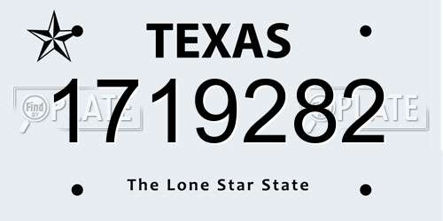 1719282 Texas License Plate