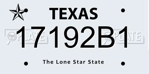 17192B1 Texas License Plate