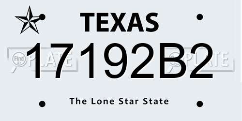 17192B2 Texas License Plate