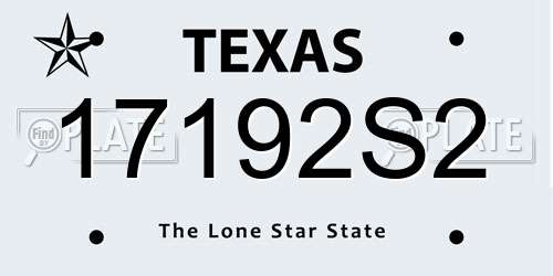 17192S2 Texas License Plate