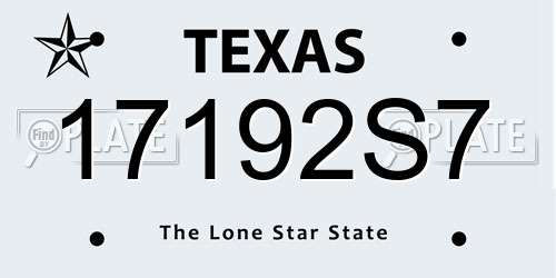 17192S7 Texas License Plate