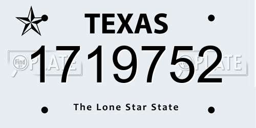 1719752 Texas License Plate