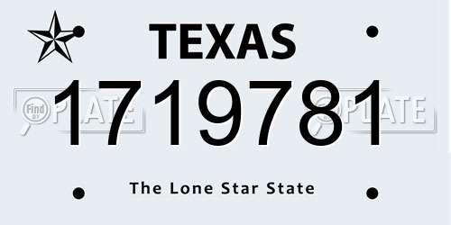 1719781 Texas License Plate