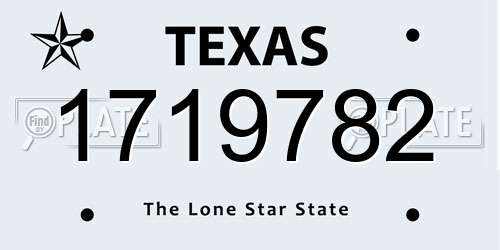 1719782 Texas License Plate