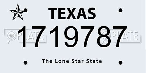 1719787 Texas License Plate