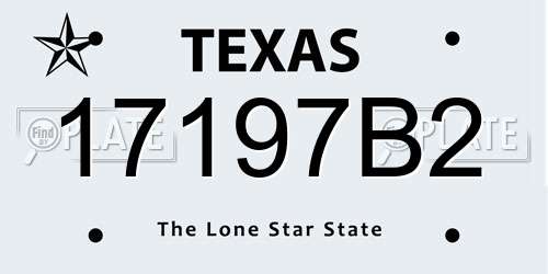 17197B2 Texas License Plate