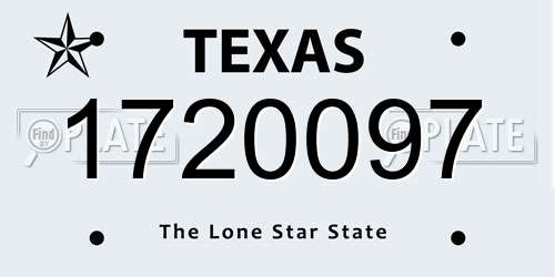 1720097 Texas License Plate