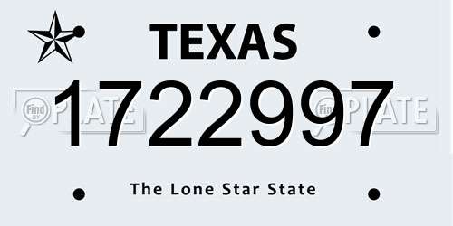 1722997 Texas License Plate