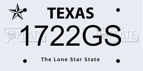 1722GS Texas License Plate