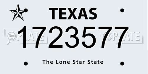 1723577 Texas License Plate