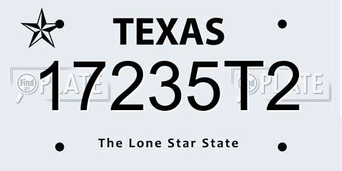 17235T2 Texas License Plate