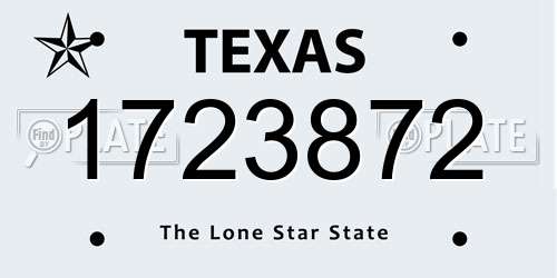 1723872 Texas License Plate