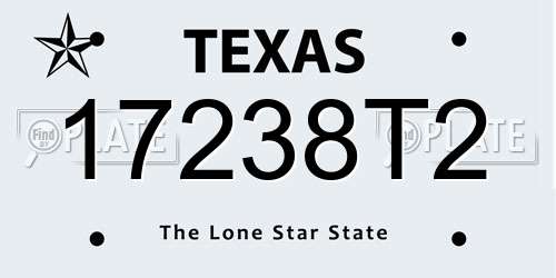 17238T2 Texas License Plate