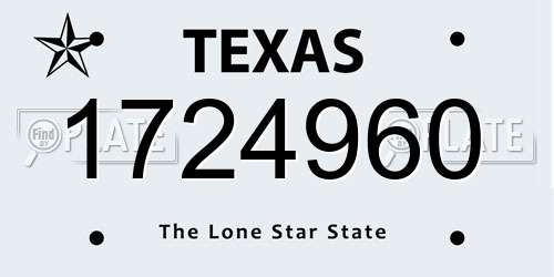 1724960 Texas License Plate