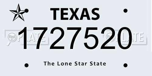 1727520 Texas License Plate