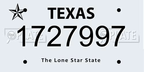 1727997 Texas License Plate