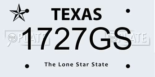 1727GS Texas License Plate