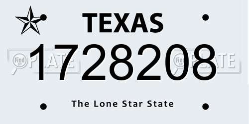 1728208 Texas License Plate