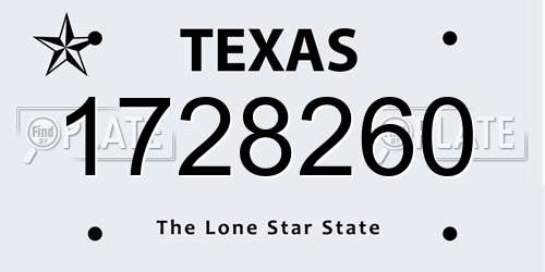 1728260 Texas License Plate