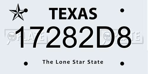 17282D8 Texas License Plate