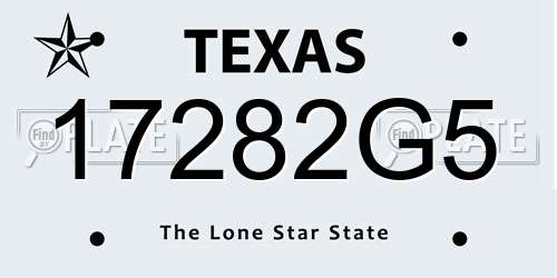 17282G5 Texas License Plate