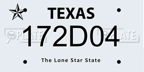 172D04 Texas License Plate