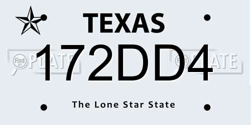 172DD4 Texas License Plate