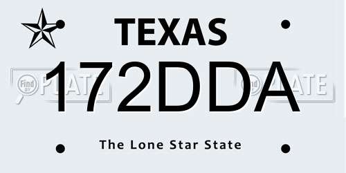 172DDA Texas License Plate