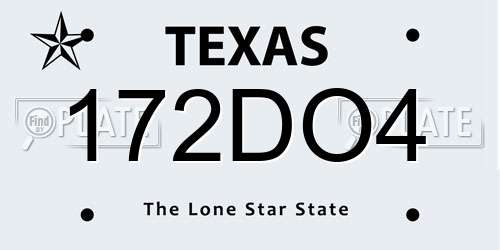 172DO4 Texas License Plate