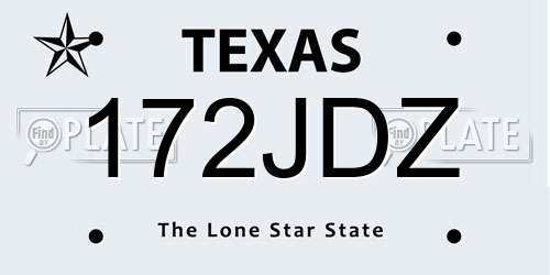 172JDZ Texas License Plate