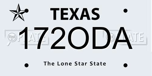 172ODA Texas License Plate