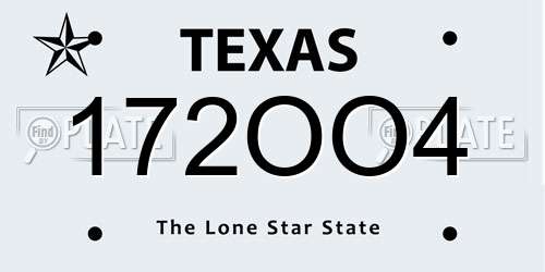 172OO4 Texas License Plate