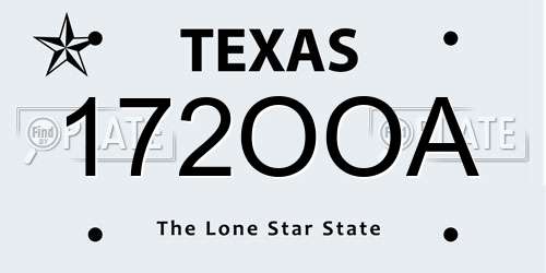 172OOA Texas License Plate