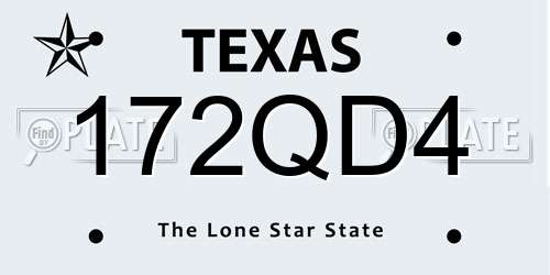 172QD4 Texas License Plate