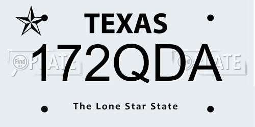 172QDA Texas License Plate