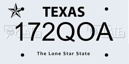 172QOA Texas License Plate