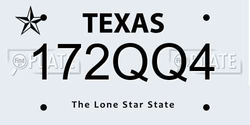 172QQ4 Texas License Plate