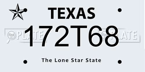 172T68 Texas License Plate