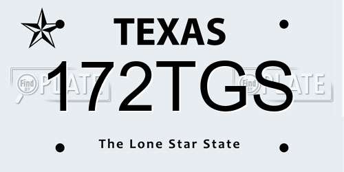 172TGS Texas License Plate