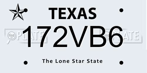 172VB6 Texas License Plate