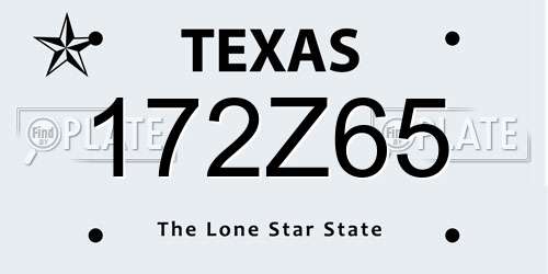 172Z65 Texas License Plate