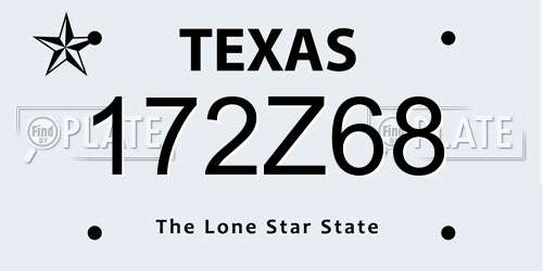 172Z68 Texas License Plate