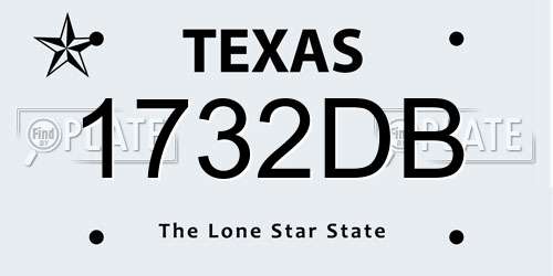 1732DB Texas License Plate