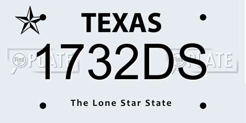 1732DS Texas License Plate