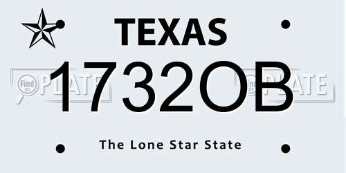 1732OB Texas License Plate