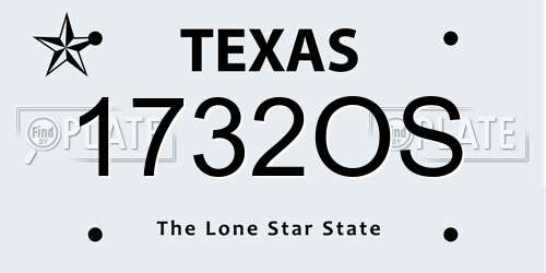 1732OS Texas License Plate