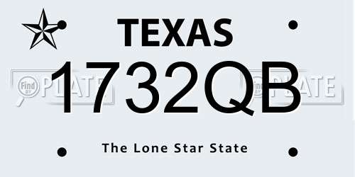 1732QB Texas License Plate