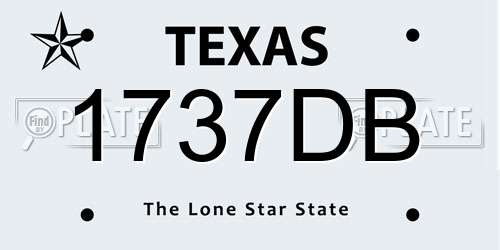 1737DB Texas License Plate