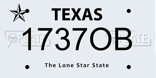 1737OB Texas License Plate