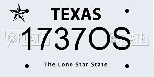 1737OS Texas License Plate